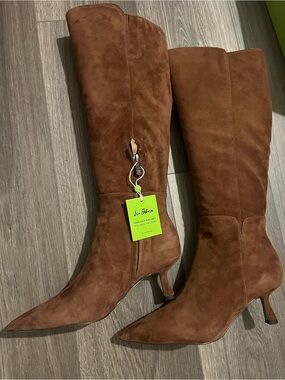 Sam Edelman Taylin toffe Suede Knee-High Pointed-Toe Boots
